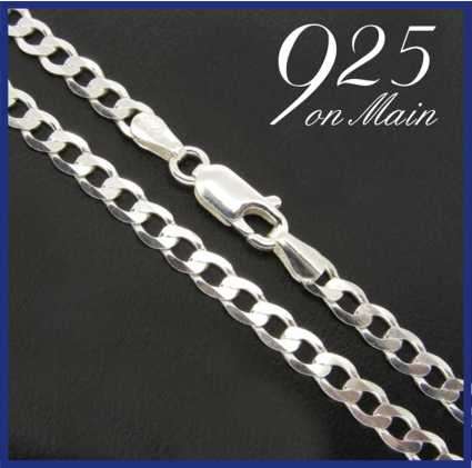 THICK! 925 Sterling Silver  Curb  (4.1mm) 19cm Bracelet Chain