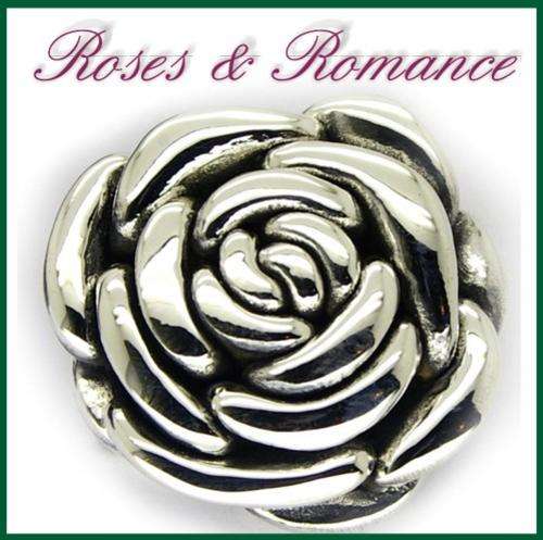Exquisite Sterling Silver 26mm Rose Pendant/ Brooch