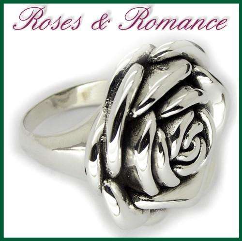 Exquisite 25mm Sterling Silver Rose Ring