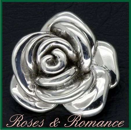 Exquisite Sterling Silver 35mm Rose Pendant/ Brooch