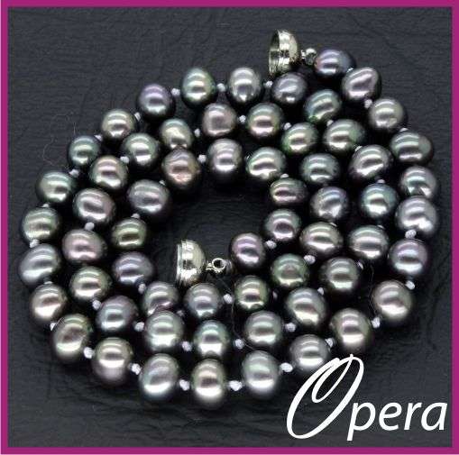 AA+ Black Cultured Feshwater Pearl Necklace