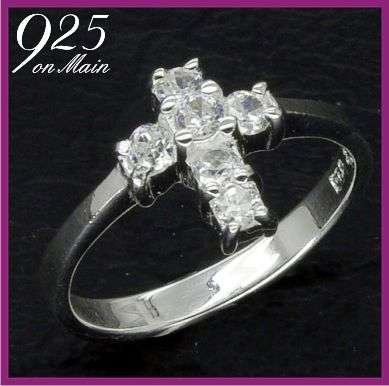 SOLID Sterling Silver Cross Ring
