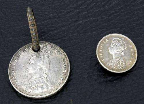 Old Coin Pendant and Button