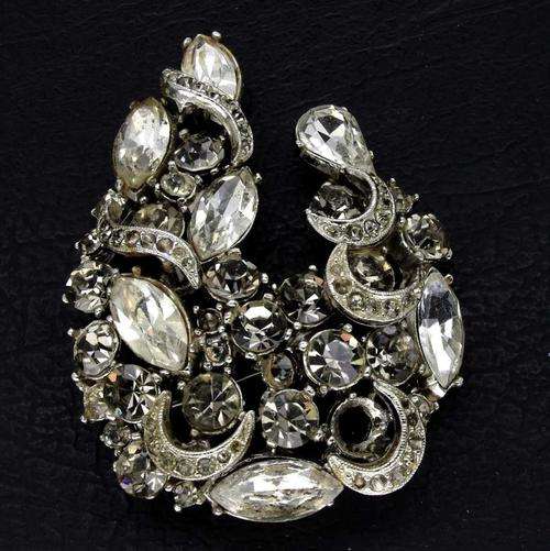 Huge Vintage Austrian Crystal Brooch