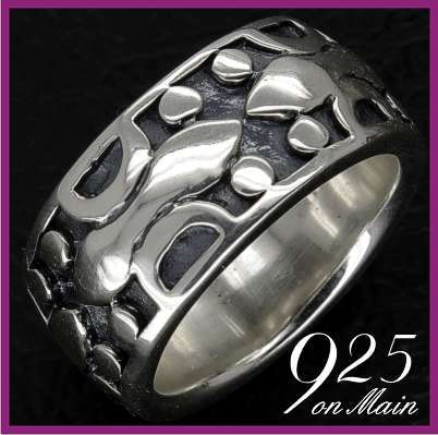 THICK Patterned SOLID Sterling Silver Gents Ring