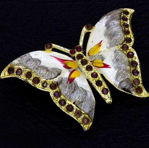 Hand-Painted Butterfly Brooch