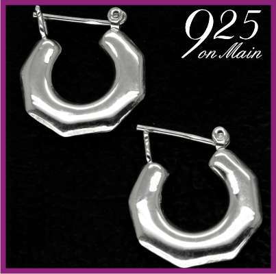 SOLID Sterling Silver Creole Earrings