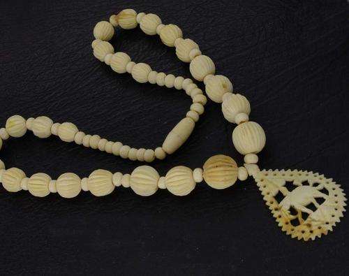 Carved Ivory Elephant Necklace