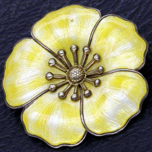 Stunning Gold-Plated SOLID Sterling Silver Flower Brooch