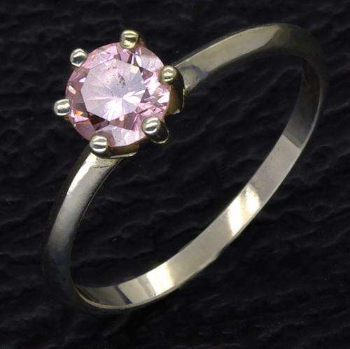 SOLID Sterling Silver Vintage Pink Ring