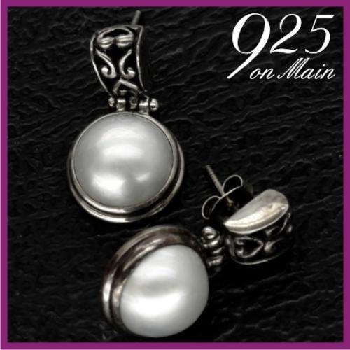 Sterling Silver Mabe Pearl Earrings
