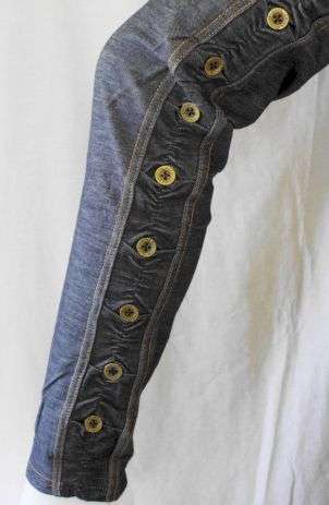 Denim Look Leggings with Buttons