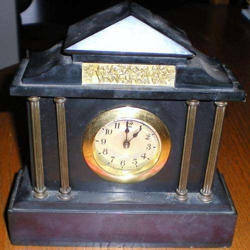 Miniature Black Slate Clock