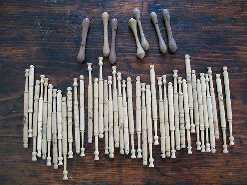 46 Wooden Lace Making Bobbins