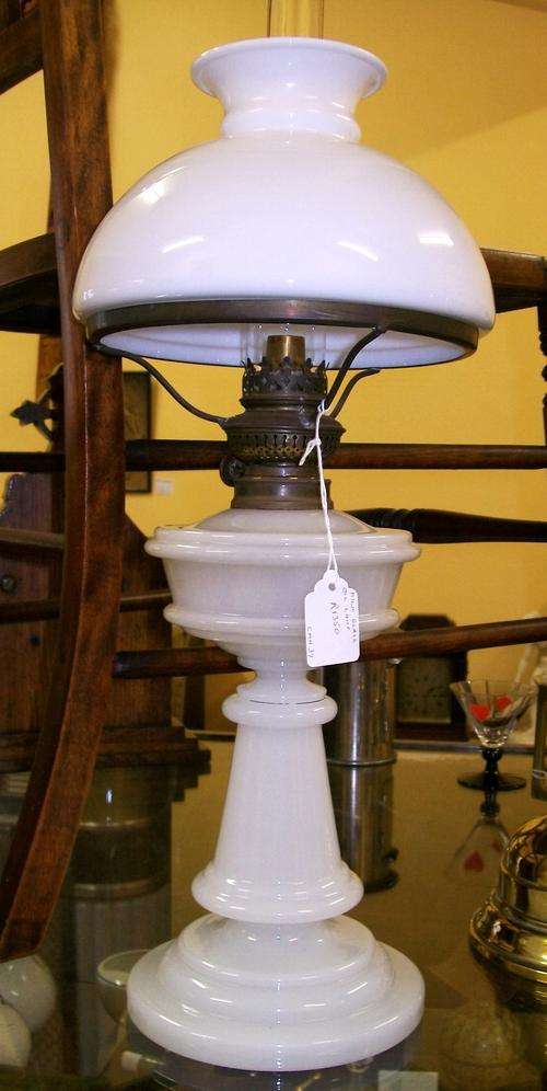 Milk Glass Oil Lamp