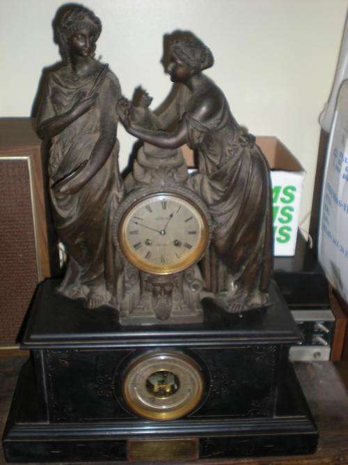 French Slate & Spelter Clock