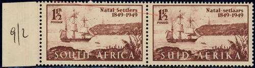 Union of South Africa 1949 Settlers with variety