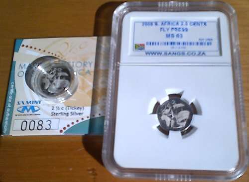 2009 2.5 CENT FLY PRESS MS 63 PLUS PROOF BOTH FOR ONE BID