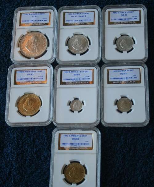 1962 SANGS GRADED SET 50C PF63,REST MS 62 &63 AND 20C WITH SMALL 2 BUY SILVER NOW