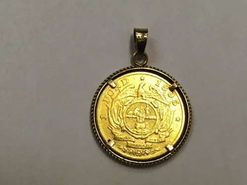 1895 1 POND IN GOLD PENDANT
