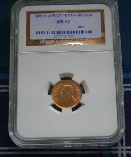 1982 GOLD 1/10TH COIN SANGS GRADED MS 62