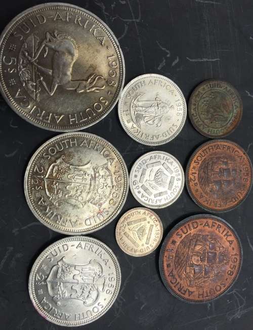 1958 COMPLETE SET IN AU AND UNC CONDITION ALL FOR ONE BID