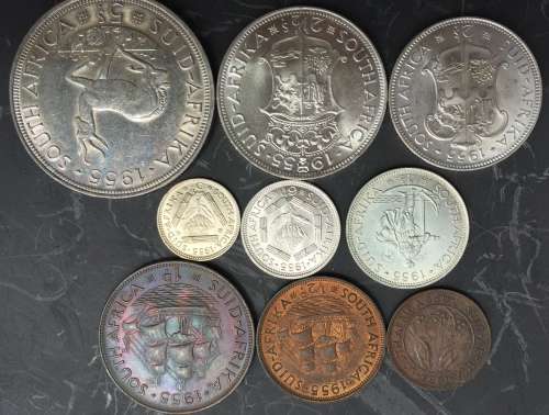 1955 COMPLETE SET IN AU AND UNC CONDITION ALL FOR ONE BID