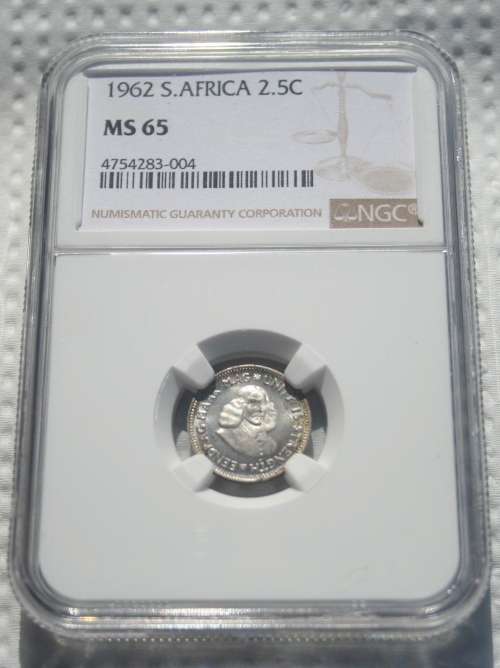 1962 2.5 CENT NGC GRADED MS 65 29594 MINTED