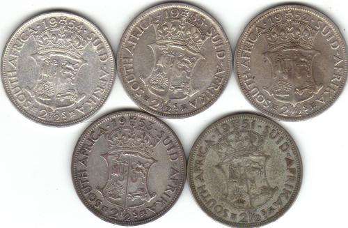 5 HALF CROWN FROM THE 50'S BID PER COIN TO TAKE ALL