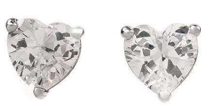 Fashionable stud earings with 4.54ctw cubic zirconium in sterling silver