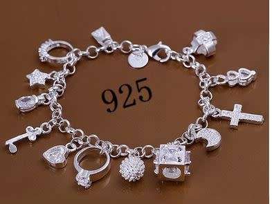 Sterling silver charm bracelet