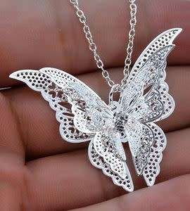 Silver butterfly pendent and 20 Chain (925 silver)
