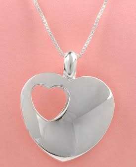 Cute  Necklace in Solid 925 Sterling silver with heart design pendant