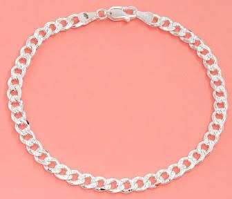 Elegant solid sterling silver bracelet Width 5mm length 925inch
