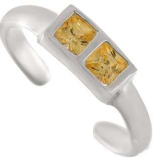 Cute sterling silver toe ring with cubic zirconium