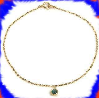 Elegant anklet with 0.55ctw cubic zirconium in 14K GP silver  8.75 inch