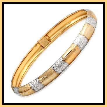 2 Tone 10k Gold bangle