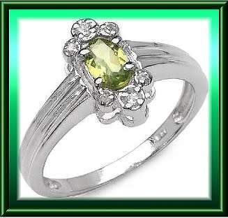Sterling silver ring with gorgeous peridot green zirconia
