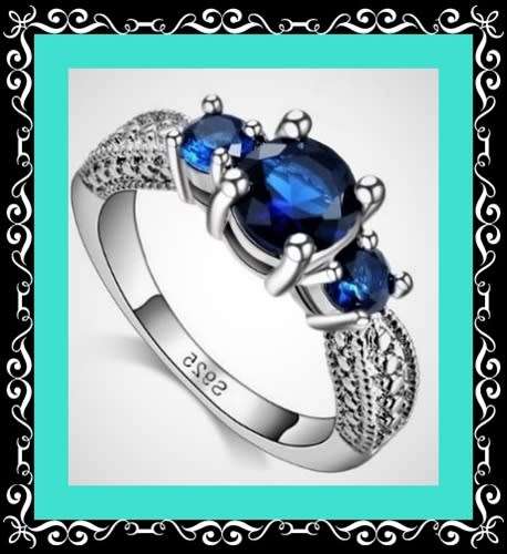 Fantastic sim sapphire silver ring - S9