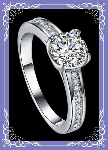 Prefect platinum filled wedding band with simulated diamonds S9