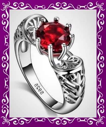 Ravishingly ruby red zircon ring S8