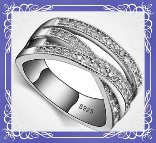 Dazzling simulated diamond  ring S8