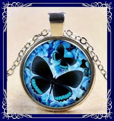 Transformational fashion butterfly pendant with 45cm chain