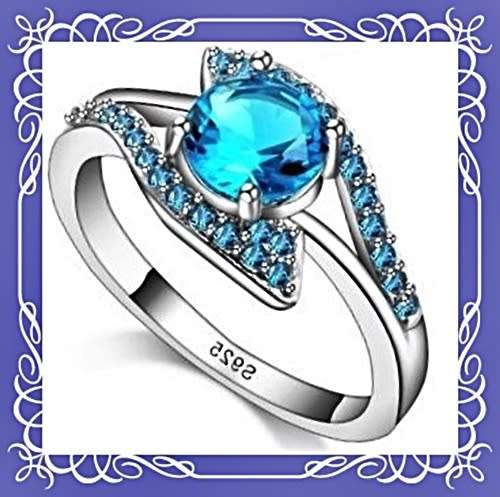 Beautiful lake blue ring size 8