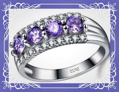 Amazingly pretty purple CZ ring Size 7