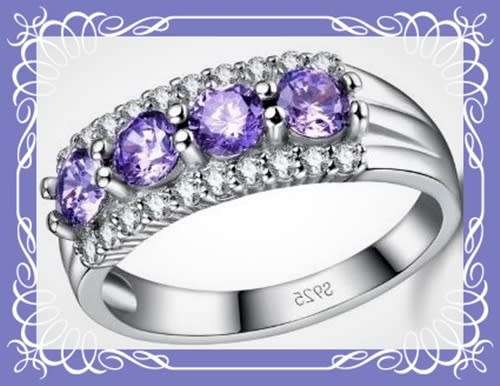 Perfect purple simulated amethyst ring Size 9