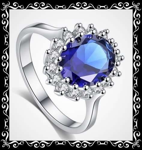 Dress like a Princess - Princess style simulated sapphire ring