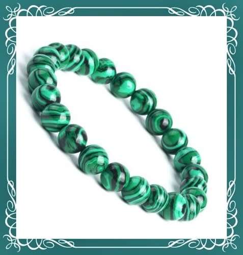 Stunning malachite bracelet - 19cm (8mm beads)