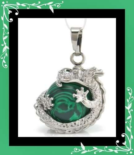 Awesome dragon and stone pendant