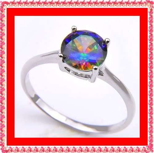 Crazy created mystic  topaz ring  S7